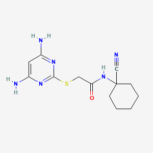 molecular formula C13H18N6OS B2728387 N-(1-cyanocyclohexyl)-2-(4,6-diaminopyrimidin-2-yl)sulfanylacetamide CAS No. 926602-33-7