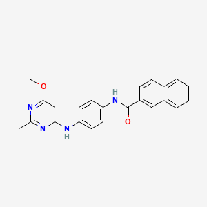 molecular formula C23H20N4O2 B2728390 N-(4-((6-甲氧基-2-甲基嘧啶-4-基)氨基)苯基)-2-萘甲酰胺 CAS No. 1021059-69-7