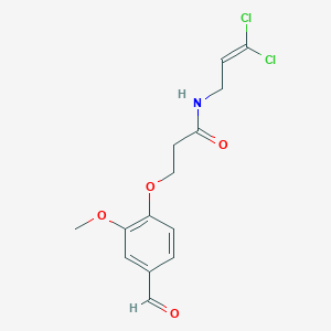 molecular formula C14H15Cl2NO4 B2728392 N-(3,3-dichloroprop-2-en-1-yl)-3-(4-formyl-2-methoxyphenoxy)propanamide CAS No. 2094621-99-3