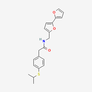 molecular formula C20H21NO3S B2728438 N-([2,2'-联噻吩]-5-基甲基)-2-(4-(异丙硫基)苯基)乙酰胺 CAS No. 2034563-95-4