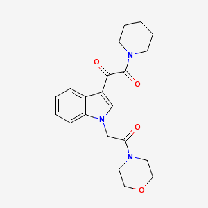 molecular formula C21H25N3O4 B2728440 1-[1-(2-Morpholin-4-yl-2-oxoethyl)indol-3-yl]-2-piperidin-1-ylethane-1,2-dione CAS No. 872855-13-5