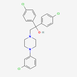 molecular formula C24H23Cl3N2O B2728446 1,1-双(4-氯苯基)-2-[4-(3-氯苯基)哌嗪-1-基]乙醇 CAS No. 321432-98-8