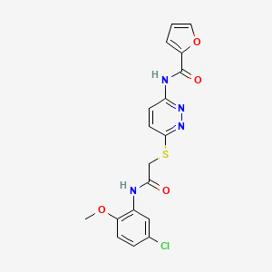 N-(6-((2-((5-chloro-2-methoxyphenyl)amino)-2-oxoethyl)thio)pyridazin-3-yl)furan-2-carboxamide