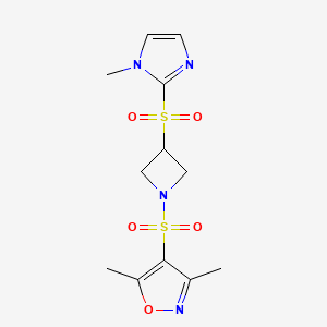 3,5-dimethyl-4-((3-((1-methyl-1H-imidazol-2-yl)sulfonyl)azetidin-1-yl)sulfonyl)isoxazole
