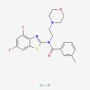 molecular formula C21H22ClF2N3O2S B2728460 N-(4,6-difluorobenzo[d]thiazol-2-yl)-3-methyl-N-(2-morpholinoethyl)benzamide hydrochloride CAS No. 1215409-24-7