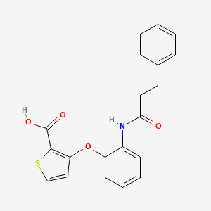 molecular formula C20H17NO4S B2728462 3-{2-[(3-Phenylpropanoyl)amino]phenoxy}-2-thiophenecarboxylic acid CAS No. 900019-04-7