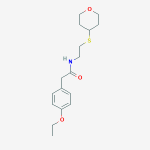 molecular formula C17H25NO3S B2728497 2-(4-乙氧苯基)-N-(2-((四氢-2H-吡喃-4-基)硫)乙基)乙酰胺 CAS No. 1904413-13-3