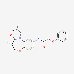 molecular formula C23H28N2O4 B2728499 N-(5-异丁基-3,3-二甲基-4-氧代-2,3,4,5-四氢苯并[b][1,4]噁唑-7-基)-2-苯氧基乙酰胺 CAS No. 921792-55-4