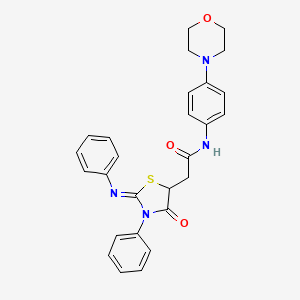 B2728500 (Z)-N-(4-morpholinophenyl)-2-(4-oxo-3-phenyl-2-(phenylimino)thiazolidin-5-yl)acetamide CAS No. 301227-27-0