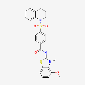 molecular formula C25H23N3O4S2 B2728504 (E)-4-((3,4-dihydroquinolin-1(2H)-yl)sulfonyl)-N-(4-methoxy-3-methylbenzo[d]thiazol-2(3H)-ylidene)benzamide CAS No. 441291-51-6