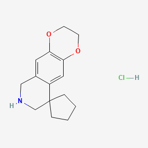 molecular formula C15H20ClNO2 B2728507 3,6,7,8-tetrahydro-2H-spiro[[1,4]dioxino[2,3-g]isoquinoline-9,1'-cyclopentane] hydrochloride CAS No. 153643-88-0