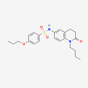 molecular formula C22H28N2O4S B2728508 N-(1-丁基-2-氧代-1,2,3,4-四氢喹啉-6-基)-4-丙氧基苯基磺酰胺 CAS No. 946372-89-0