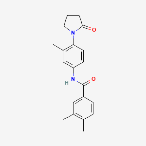 molecular formula C20H22N2O2 B2728510 3,4-dimethyl-N-(3-methyl-4-(2-oxopyrrolidin-1-yl)phenyl)benzamide CAS No. 922949-50-6