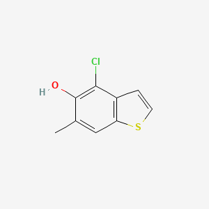 molecular formula C9H7ClOS B2728512 4-氯-6-甲基-1-苯并噻吩-5-醇 CAS No. 1934387-18-4