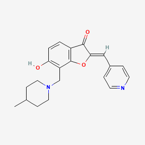 molecular formula C21H22N2O3 B2728513 (Z)-6-hydroxy-7-((4-methylpiperidin-1-yl)methyl)-2-(pyridin-4-ylmethylene)benzofuran-3(2H)-one CAS No. 900285-31-6