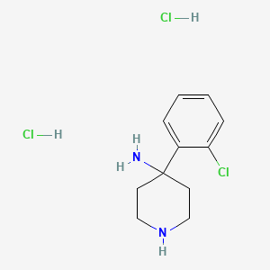 molecular formula C11H17Cl3N2 B2728515 4-(2-氯苯基)哌啶-4-胺二盐酸盐 CAS No. 1707713-77-6