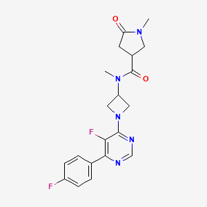 N-[1-[5-Fluoro-6-(4-fluorophenyl)pyrimidin-4-yl]azetidin-3-yl]-N,1-dimethyl-5-oxopyrrolidine-3-carboxamide