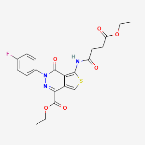 molecular formula C21H20FN3O6S B2728519 Ethyl 5-(4-ethoxy-4-oxobutanamido)-3-(4-fluorophenyl)-4-oxo-3,4-dihydrothieno[3,4-d]pyridazine-1-carboxylate CAS No. 851948-99-7