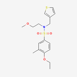 molecular formula C17H23NO4S2 B2728520 4-ethoxy-N-(2-methoxyethyl)-3-methyl-N-(thiophen-3-ylmethyl)benzenesulfonamide CAS No. 1219844-72-0