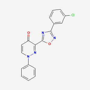 molecular formula C18H11ClN4O2 B2728528 3-(3-(3-chlorophenyl)-1,2,4-oxadiazol-5-yl)-1-phenylpyridazin-4(1H)-one CAS No. 1251547-70-2