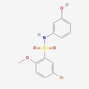 molecular formula C13H12BrNO4S B272853 5-bromo-N-(3-hydroxyphenyl)-2-methoxybenzenesulfonamide 
