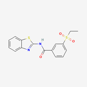 molecular formula C16H14N2O3S2 B2728532 N-(benzo[d]thiazol-2-yl)-3-(ethylsulfonyl)benzamide CAS No. 886917-05-1