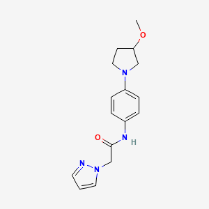 B2728534 N-(4-(3-methoxypyrrolidin-1-yl)phenyl)-2-(1H-pyrazol-1-yl)acetamide CAS No. 1797888-32-4