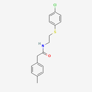 molecular formula C17H18ClNOS B2728543 N-(2-((4-氯苯基)硫醚基)乙基)-2-(4-甲基苯基)乙酰胺 CAS No. 477867-31-5