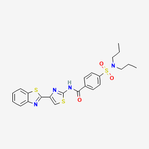 N-[4-(1,3-benzothiazol-2-yl)-1,3-thiazol-2-yl]-4-(dipropylsulfamoyl)benzamide