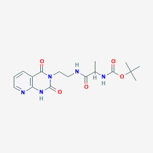 molecular formula C17H23N5O5 B2728559 叔丁基 (1-((2-(2,4-二氧代-1,2-二氢吡啶[2,3-d]嘧啶-3(4H)-基)乙基)氨基)-1-氧代丙酮-2-基)甲酸酯 CAS No. 2034201-86-8