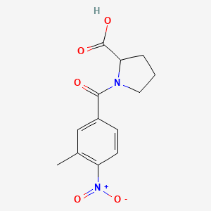 molecular formula C13H14N2O5 B2728562 1-(3-Methyl-4-nitrobenzoyl)pyrrolidine-2-carboxylic acid CAS No. 1101842-87-8