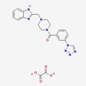 molecular formula C22H22N8O5 B2728563 (4-((1H-苯并[d]咪唑-2-基)甲基哌嗪-1-基)(3-(1H-四氮唑-1-基)苯基)甲酮 草酸盐 CAS No. 1351647-17-0