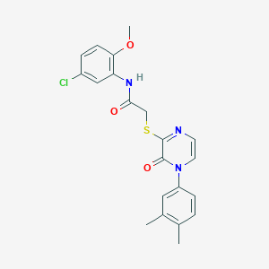 molecular formula C21H20ClN3O3S B2728574 N-(5-chloro-2-methoxyphenyl)-2-((4-(3,4-dimethylphenyl)-3-oxo-3,4-dihydropyrazin-2-yl)thio)acetamide CAS No. 932489-78-6