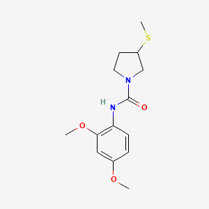 molecular formula C14H20N2O3S B2728578 N-(2,4-二甲氧基苯基)-3-(甲硫基)吡咯啉-1-甲酰胺 CAS No. 2034571-55-4