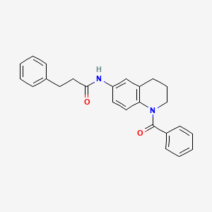 molecular formula C25H24N2O2 B2728589 N-(1-benzoyl-1,2,3,4-tetrahydroquinolin-6-yl)-3-phenylpropanamide CAS No. 371125-34-7