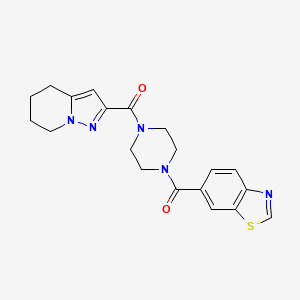 molecular formula C20H21N5O2S B2728591 苯并[d]噻唑-6-基(4-(4,5,6,7-四氢吡唑[1,5-a]吡啶-2-羰基)哌嗪-1-基)甲酮 CAS No. 1904085-75-1