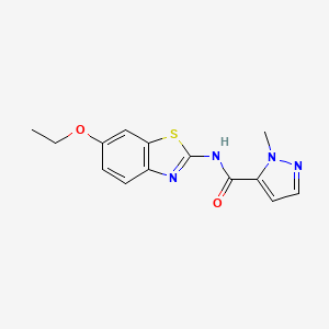 molecular formula C14H14N4O2S B2728592 N-(6-ethoxy-1,3-benzothiazol-2-yl)-1-methyl-1H-pyrazole-5-carboxamide CAS No. 1003987-71-0