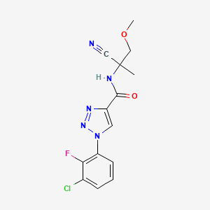 molecular formula C14H13ClFN5O2 B2728596 1-(3-氯-2-氟苯基)-N-(2-氰基-1-甲氧基丙烷-2-基)三唑-4-甲酰胺 CAS No. 1607292-26-1