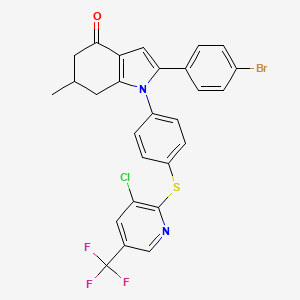 2-(4-Bromophenyl)-1-(4-(3-chloro-5-(trifluoromethyl)(2-pyridylthio))phenyl)-6-methyl-5,6,7-trihydroindol-4-one