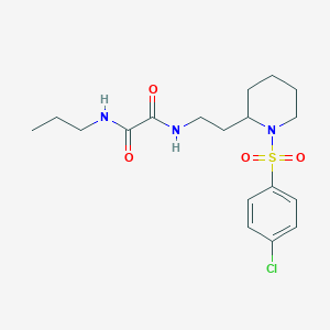 molecular formula C18H26ClN3O4S B2728610 N1-(2-(1-((4-chlorophenyl)sulfonyl)piperidin-2-yl)ethyl)-N2-propyloxalamide CAS No. 898425-92-8