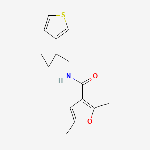 2,5-Dimethyl-N-[(1-thiophen-3-ylcyclopropyl)methyl]furan-3-carboxamide