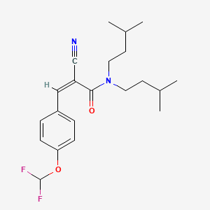 (Z)-2-Cyano-3-[4-(difluoromethoxy)phenyl]-N,N-bis(3-methylbutyl)prop-2-enamide