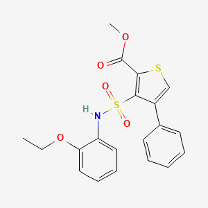 molecular formula C20H19NO5S2 B2728625 Methyl 3-{[(2-ethoxyphenyl)amino]sulfonyl}-4-phenylthiophene-2-carboxylate CAS No. 899725-43-0