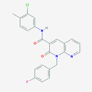 molecular formula C23H17ClFN3O2 B2728627 N-(3-chloro-4-methylphenyl)-1-(4-fluorobenzyl)-2-oxo-1,2-dihydro-1,8-naphthyridine-3-carboxamide CAS No. 1005295-29-3