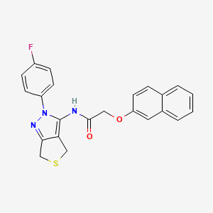 molecular formula C23H18FN3O2S B2728628 N-(2-(4-fluorophenyl)-4,6-dihydro-2H-thieno[3,4-c]pyrazol-3-yl)-2-(naphthalen-2-yloxy)acetamide CAS No. 450343-40-5
