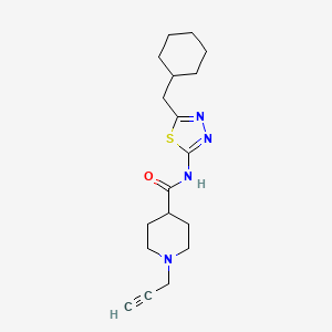 molecular formula C18H26N4OS B2728632 N-[5-(cyclohexylmethyl)-1,3,4-thiadiazol-2-yl]-1-(prop-2-yn-1-yl)piperidine-4-carboxamide CAS No. 1376055-34-3