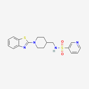 molecular formula C18H20N4O2S2 B2728635 N-((1-(苯并[d]噻唑-2-基)哌啶-4-基)甲基)吡啶-3-磺酰胺 CAS No. 2034503-91-6