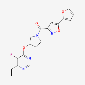(3-((6-Ethyl-5-fluoropyrimidin-4-yl)oxy)pyrrolidin-1-yl)(5-(furan-2-yl)isoxazol-3-yl)methanone