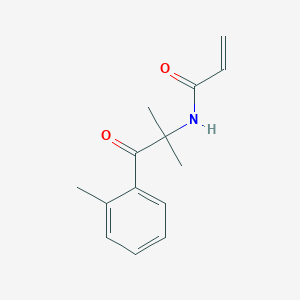 molecular formula C14H17NO2 B2728645 N-[2-Methyl-1-(2-methylphenyl)-1-oxopropan-2-yl]prop-2-enamide CAS No. 2305290-85-9