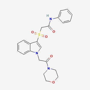2-((1-(2-morpholino-2-oxoethyl)-1H-indol-3-yl)sulfonyl)-N-phenylacetamide
